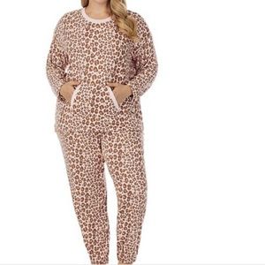 NEW CUDDLDUDS CHEETAH PRINT PJ PAJAMA SET (2 PCE) PLUS SIZES PJ'S
